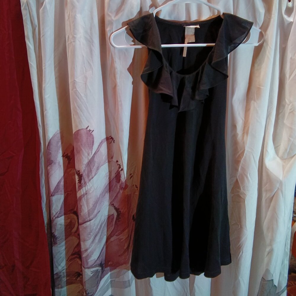 Exposure black ruffle neck dress Small